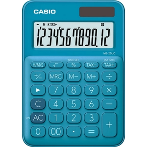 SzámoLógép Casio MS-20UC BU asztali számológép 12digites kék