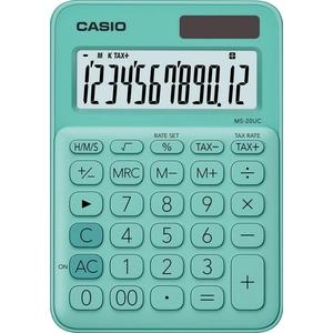 SzámoLógép Casio MS-20UC GN asztali számológép 12digites zöld