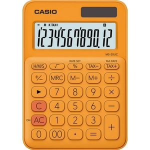 SzámoLógép Casio MS-20UC RG asztali számológép 12digites narancssárg