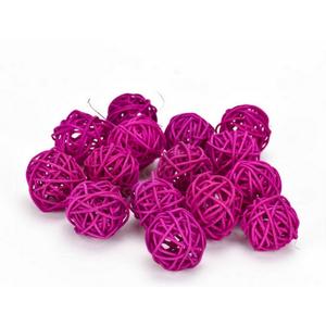 Szárított termés rattan gömb 3cm-es (15db/csomag) magenta színű [5998997740700] vessző gömb