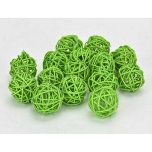 Szárított termés rattan gömb 3cm-es (15db/csomag) zöld színű [5998997740700] vessző gömb