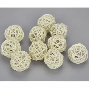 Szárított termés rattan gömb 4cm-es (10db/csomag) krém színű [5998997740694] vessző gömb