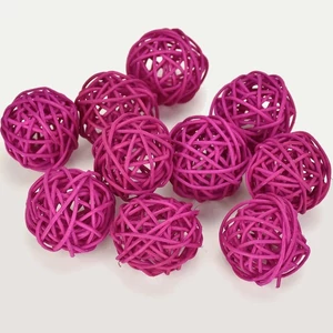 Szárított termés rattan gömb 4cm-es (10db/csomag) magenta színű vessző gömb