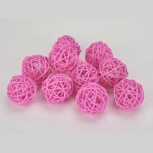Szárított termés rattan gömb 4cm-es (10db/csomag) rózsaszín színű vessző gömb