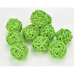 Szárított termés rattan gömb 4cm-es (10db/csomag) zöld színű [5998997740694] vessző gömb
