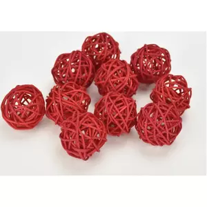 Szárított termés rattan gömb 4cm-es (10db/csomag) piros színű [5998997740694] vessző gömb