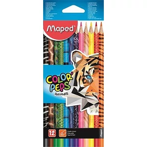 Színes ceruza 12 Maped Color`Peps Animal háromszögletű 12színű Írószerek MAPED 832212