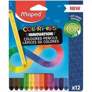 Színes ceruza 12-es Maped Háromszögletű,Color`Peps Infinity faragás mentes színes