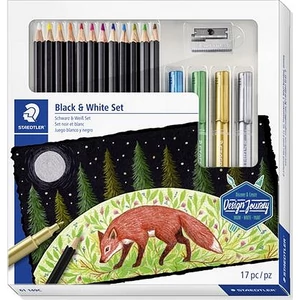 Színes ceruza 12 Staedtler Design Journey 12színű kalligrafikus Írószerek Black and White 61 149C