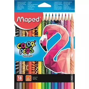 Színes ceruza 18 Maped Color`Peps Animal háromszögletű 18színű Írószerek MAPED 832218