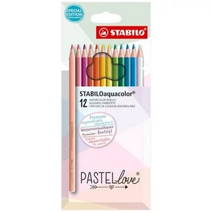 Színes ceruza akvarell 12 Stabilo Aquacolor Pastellove TST16126