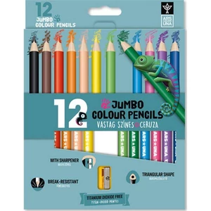 Színes ceruza Ars Una 12 színű jumbo háromszögletű + hegyező pasztel prémium minőség
