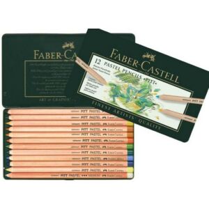 Faber-Castell színes ceruza 12db Pitt pasztell művészceruza készlet AG-Pitt fém dobozban 112112
