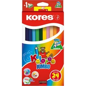 Színes ceruza 24 Kores Jumbo/vastag háromszögű 24színű Írószerek KORES 93524