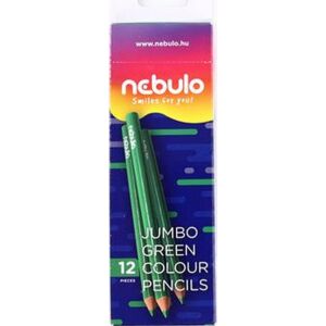 Színes ceruza Nebulo háromszögletű zöld színű Jumbo/vastag Írószerek NEBULO JZC-TR-1