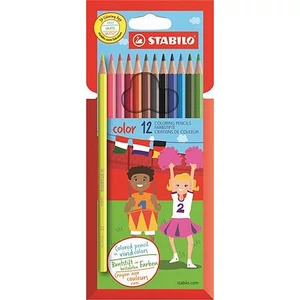 Színes ceruza 12 Stabilo Color hatszögletű 12színű Írószerek STABILO 1912/77-11