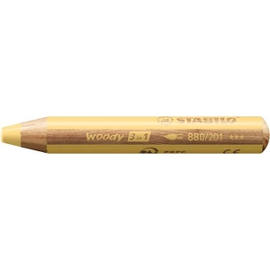 Színes ceruza Stabilo kerek, vastag, Woody 3 in 1 Pastel pasztell sárga