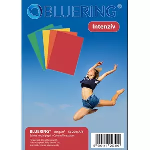 Színes másolópapír BlueRing A4 80gr élénk színmix 5x20ív 100ív intenzív szinű