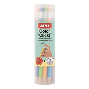 Színes töltőceruza készlet ceruzatartóban APLI "Color Click" 12 különböző szín