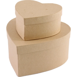 Karton doboz natúr szív alakú karton, 13,5x6,5x11,5cm S/2/1 [8024273919748] KC15/2S