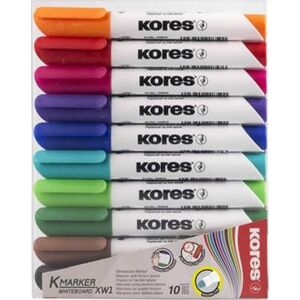 Tábla- flipchart marker Kores K-Marker 1-3mm kerek hegyű 10színű szett Írószerek KORES 20800