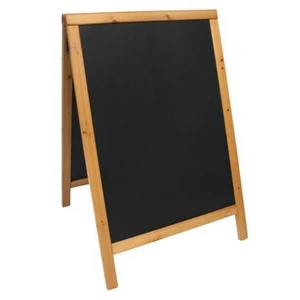 Krétástábla 85x55cm Securit fekete, krétás, lakkozott tölgy fakerete SBDW-TE-85