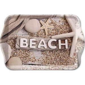 Tálca Ambiante kicsi Beach Wood műanyag kistálca 13x21cm