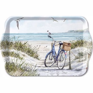 Tálca Ambiante kicsi Bike at the Beach műanyag kistálca 13x21cm