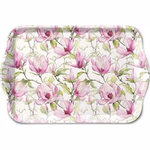 Tálca Ambiante kicsi Blooming magnolia műanyag kistálca 13x21cm