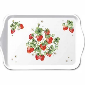 Tálca Ambiante kicsi Bunch of strawberries műanyag kistálca 13x21cm