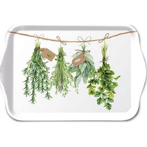 Tálca Ambiante kicsi Fresh Herbs műanyag kistálca 13x21cm