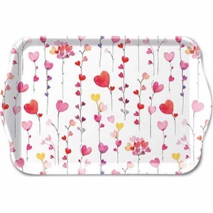 Tálca Ambiante kicsi Hearts garlands műanyag kistálca 13x21cm
