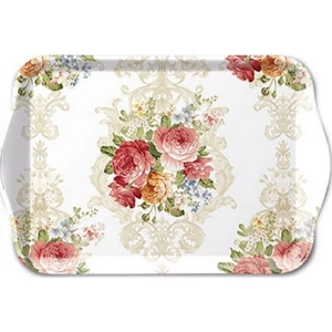 Tálca Ambiante kicsi Sara Cream műanyag kistálca 13x21cm