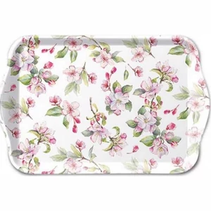 Tálca Ambiante kicsi Spring blossom white műanyag kistálca 13x21cm