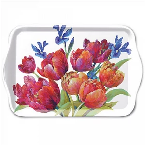 Tálca Ambiante kicsi Tulips of joy műanyag kistálca 13x21cm