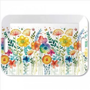 Tálca Ambiante nagy Vibrant spring white műanyag nagytálca 33x47cm