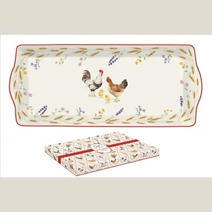 Tálca porcelán 35x15cm Country Life dobozban