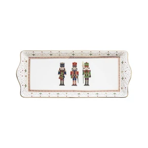 Tálca Porcelán karácsonyi 35x15cm Nutcracker dobozban