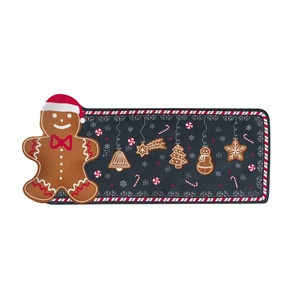 Tálca Porcelán karácsonyi 36x16cm, Gingerbread dobozban