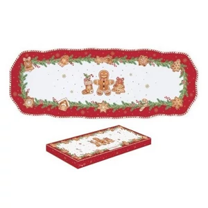 Tálca Porcelán karácsonyi 37x14cm, Fancy Gingerbread dobozban