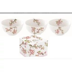 Tálkaszett Porcelán S/3,9,5cm, dobozbanSakura