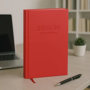 Tanári zsebkönyv 2025/26 145x205mm, piros színű Realsystem   kollekció 5311-10