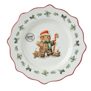 Tányér kerámia karácsonyi 24' mézeskalács 2.5cm sdkae
