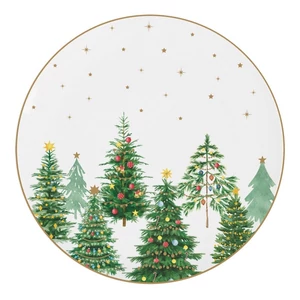 Tányér porcelán karácsonyi 4db-os,19cm Botanic Chic dobozban