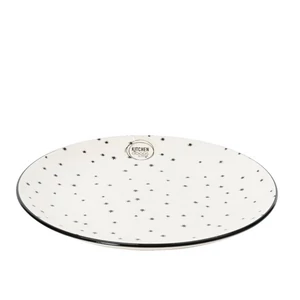Tányér Porcelán karácsonyi 24' hópelyhes és fenyő mintás 20 cm 2cm sdkae