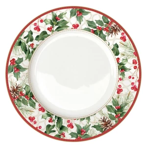 Tányér porcelán karácsonyi 26,5cm, Christmas Eve lapostányér kézzel festett