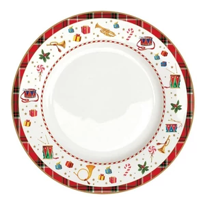 Tányér porcelán karácsonyi 26,5cm, Nutcracker Twist lapostányér kézzel festett