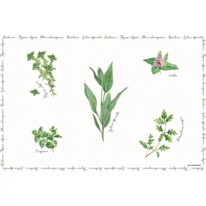 Tányéralátét műanyag 45x30cm, Herbarium