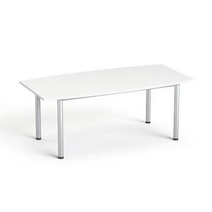 Tárgyalóaszta íves szürke fémlábba 80/95x190cm MAYAH Freedom SV-43 fehér
