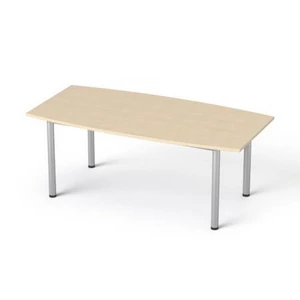 Tárgyalóaszta íves szürke fémlábba 80/95x190cm MAYAH Freedom SV-43 juhar
